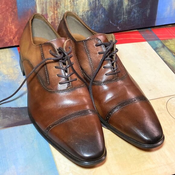 MEN\'S ALDO LEATHER SHOES MENS SIZE 13 FORMAL DRESS SHOE LACE UP NATHEAN 1054479